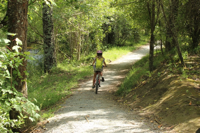Wide, gravel shared pathway