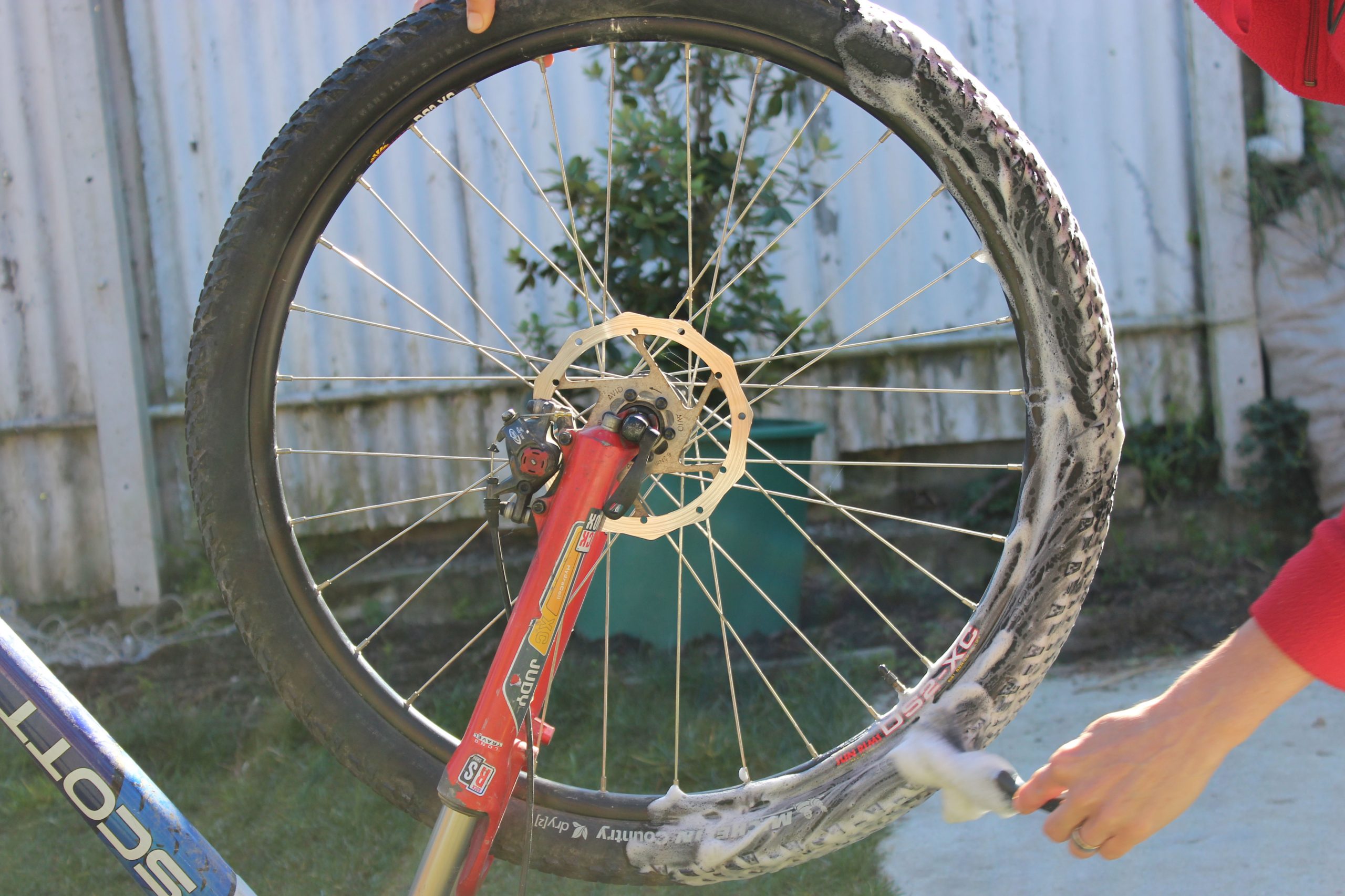 Cleaning A Bike Tyre