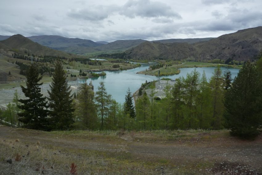 View from top of Benmore Dam. Alps to Ocean. goRide