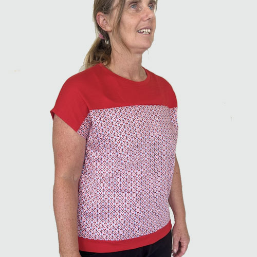 Move tee - short sleeve red merino