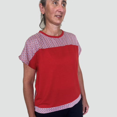 Move tee - short sleeve red merino
