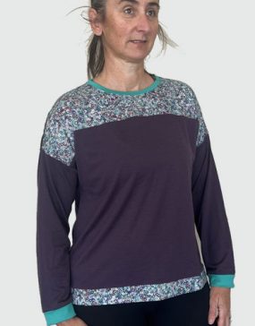 Move Tee for Biking - Purple Merino Long Sleeve