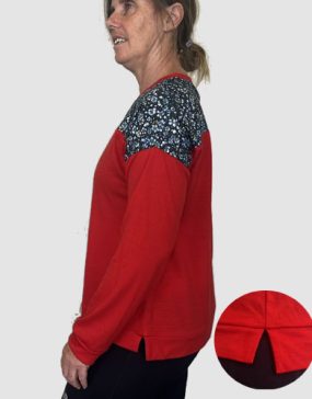 Move Tee for Biking - Red Merino Long Sleeve